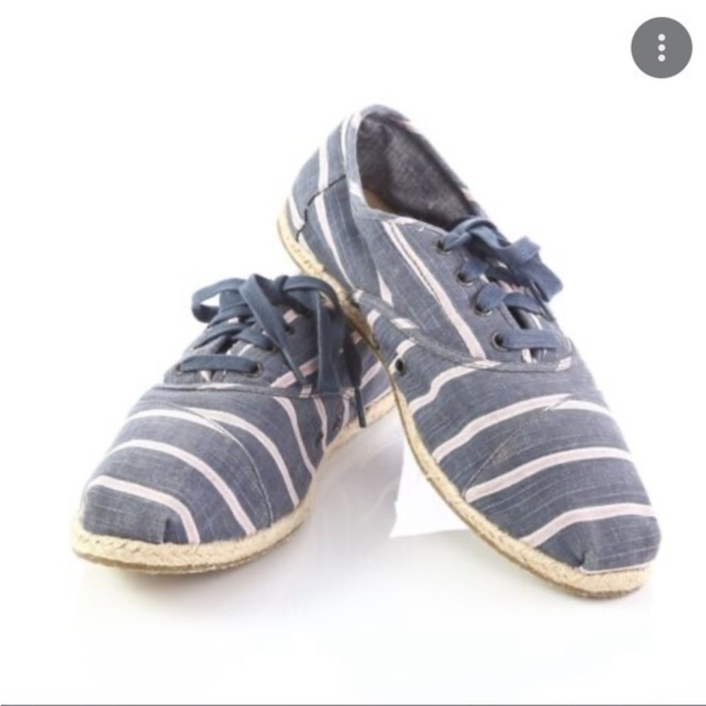Toms Blue and White Striped Sneakers